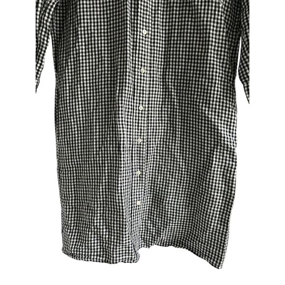 Uniqlo Size XS Linen Cotton Blend Black & White Gingham Button Front Shirt Dress - Picture 4 of 6
